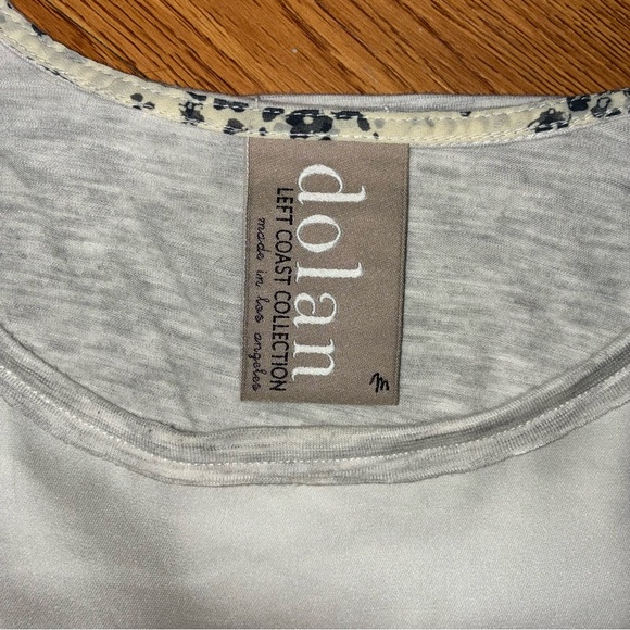 Dolan Silk Gray Contrast Casual Tee Spilt Back - Picture 2 of 7